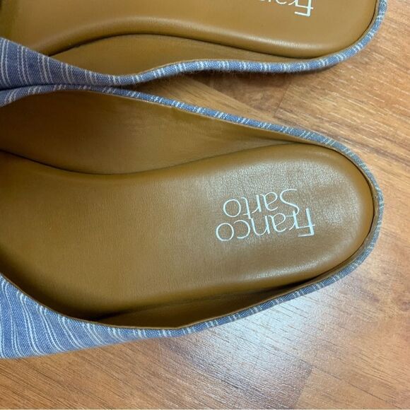 Franco Sarto Blue Striped Women's Slide Sandals Size 8 - Picture 6 of 6